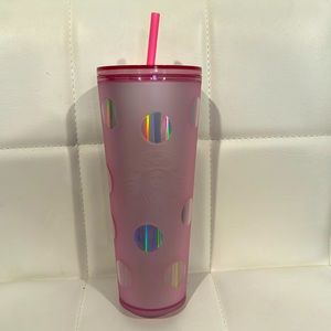 Starbucks x Disney 24 oz  pink Polk a dot plastic cup